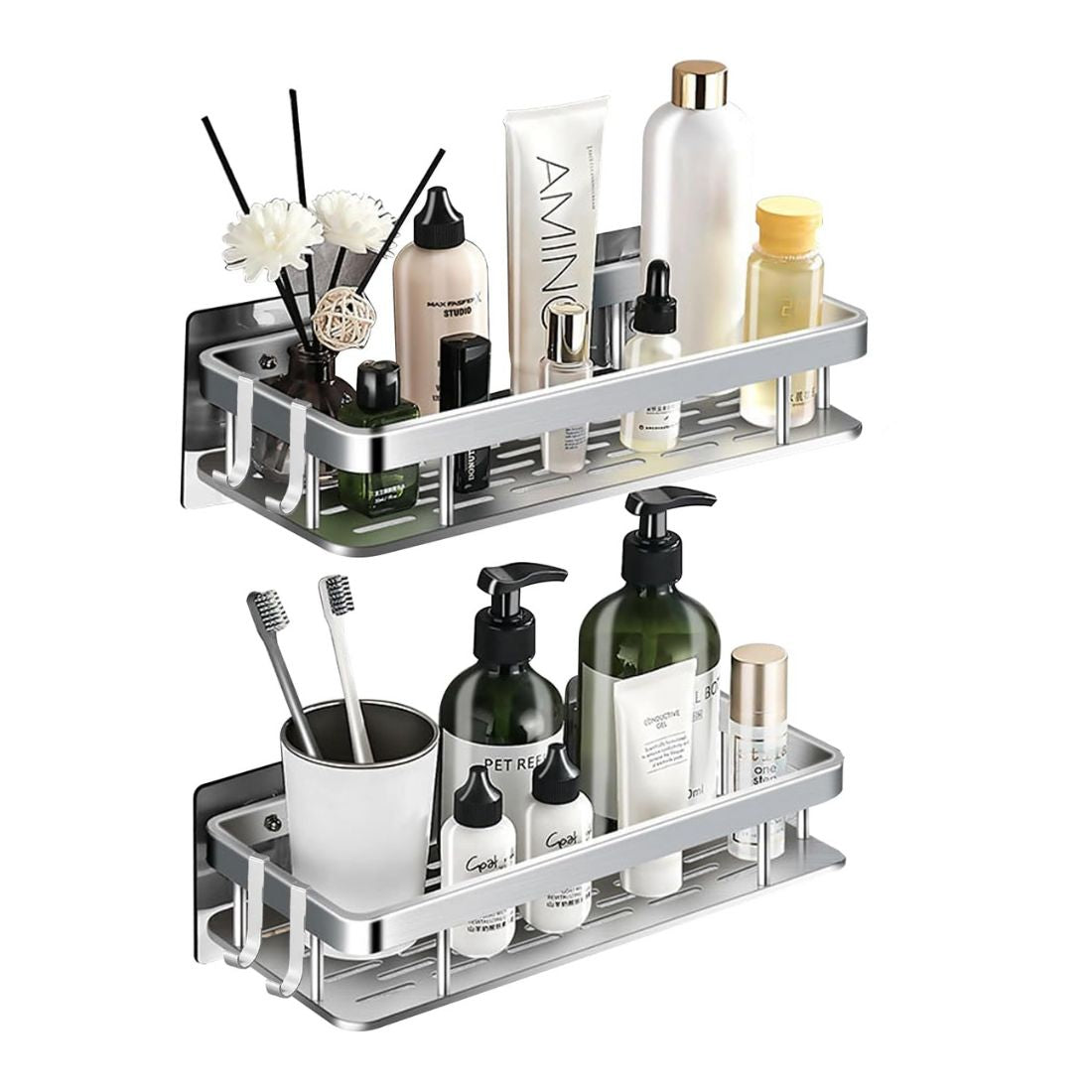 Repisa Organizadora de Aluminio para Ducha con Adhesivo